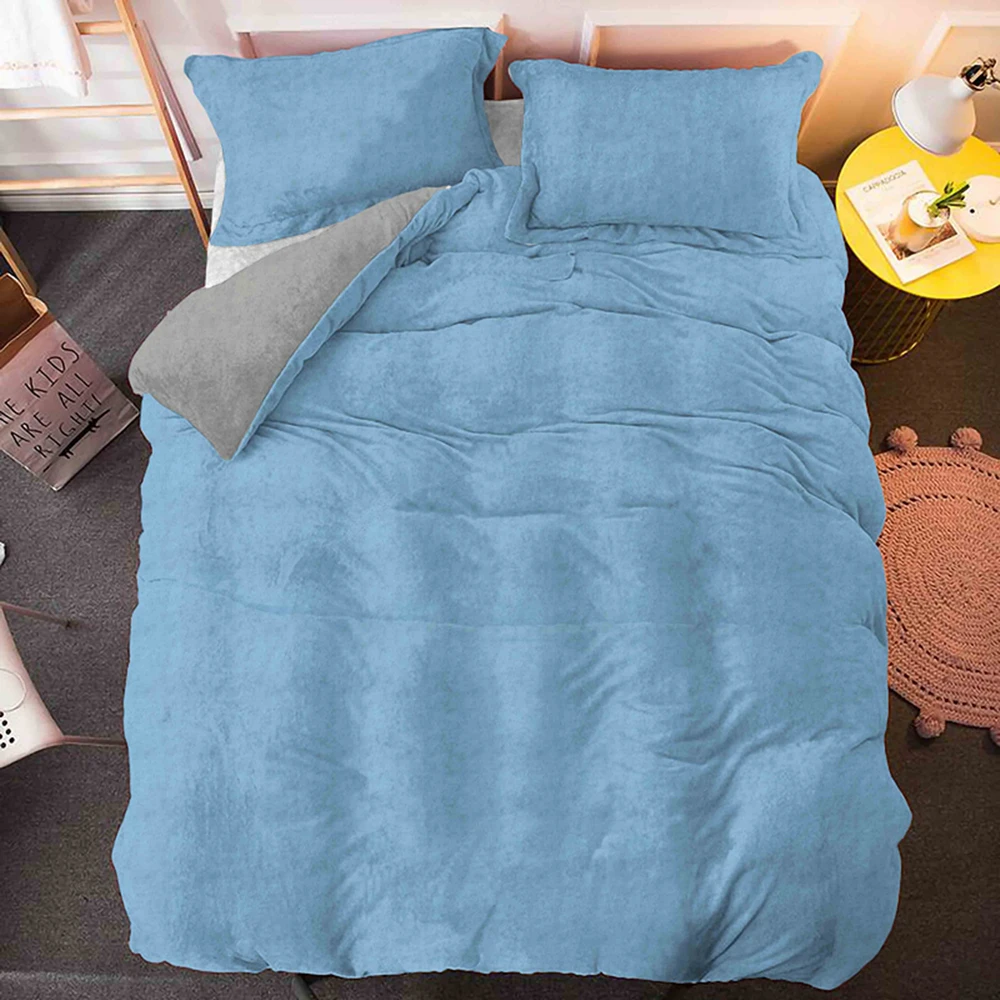 

Nordic Tender Simple Solid Bedding Set Adult Duvet Covers Sheet Bed Cover Linen Soft Polyester Twin Queen King Pink Grey Blue