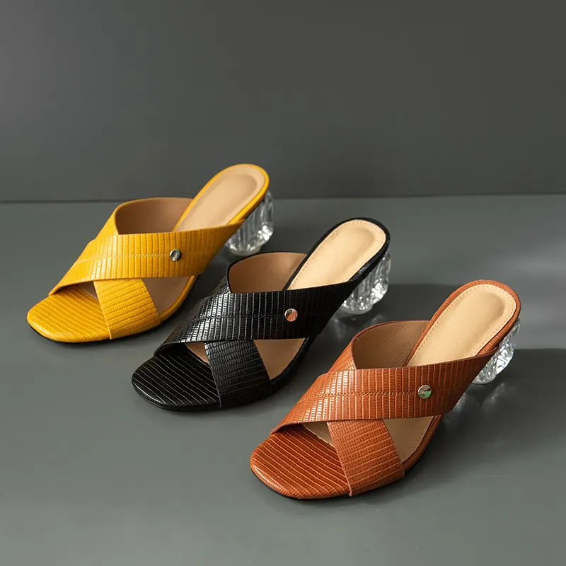 

Fanyuan Slipper Summer Women Sandals Open Toe Solid Color High Heel Shoes Women Simple Leisure Outdoor Women Slippers Size 34-43