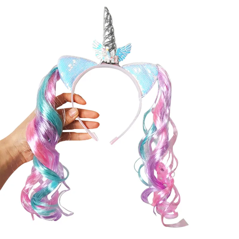 Парики для волос в виде единорога Детские аксессуары подарок на день рождения