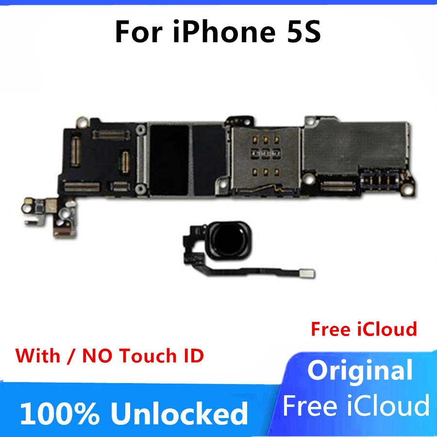 Бесплатная iCloud для iphone 5S материнская плата оригинальная разблокированная с/без