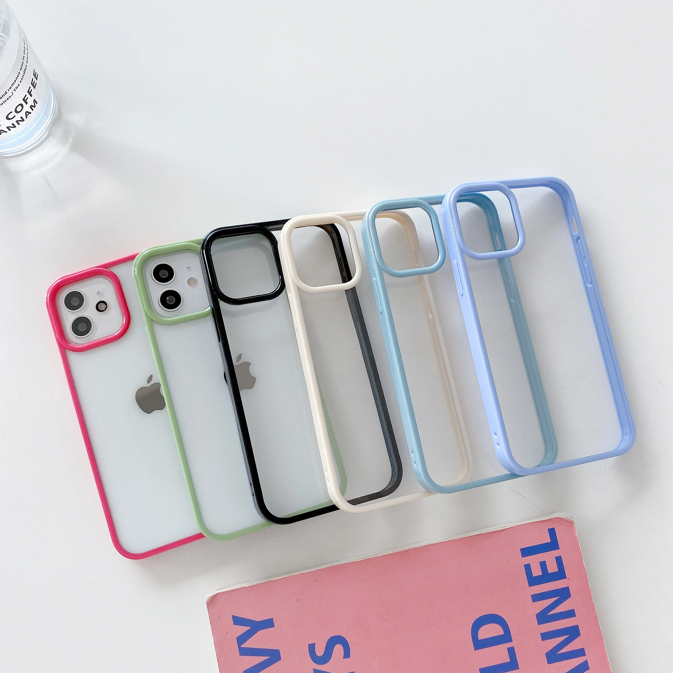 

Fashion Double Color Silicone Case For IPhone12 11 Pro XS Max Mini XR X 8 7 Plus SE Transparent Protective Thicken Phone Case