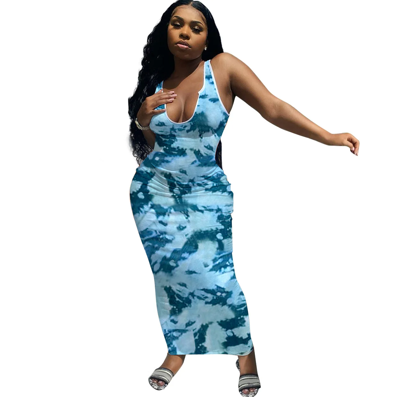 

Plus Size Women's Summer Print Stitching Flower Long Banquet Dress 2021 Bodycon Dress Elegant Sexy Woman Super Long Dress