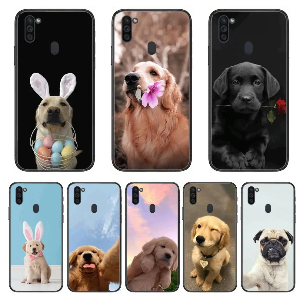 

Cover Cute puppy dog Mobile Phone Case Hull For Samsung Galaxy M 10 20 21 31 30 60S 31S Black Shell Art Cell Cover TPU