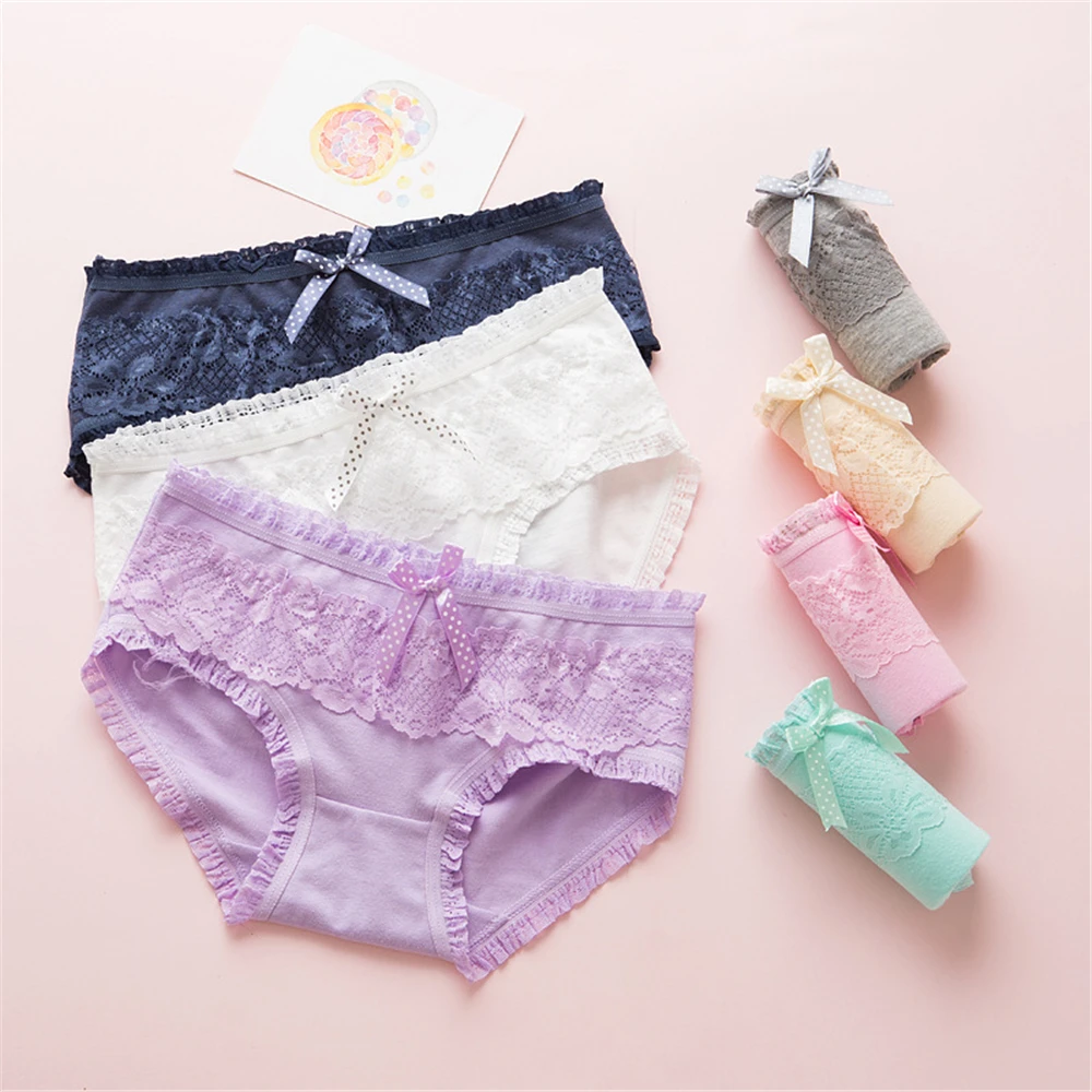 Xl размера плюс женские хлопковые милые кружевные треугольник взрыв малых и