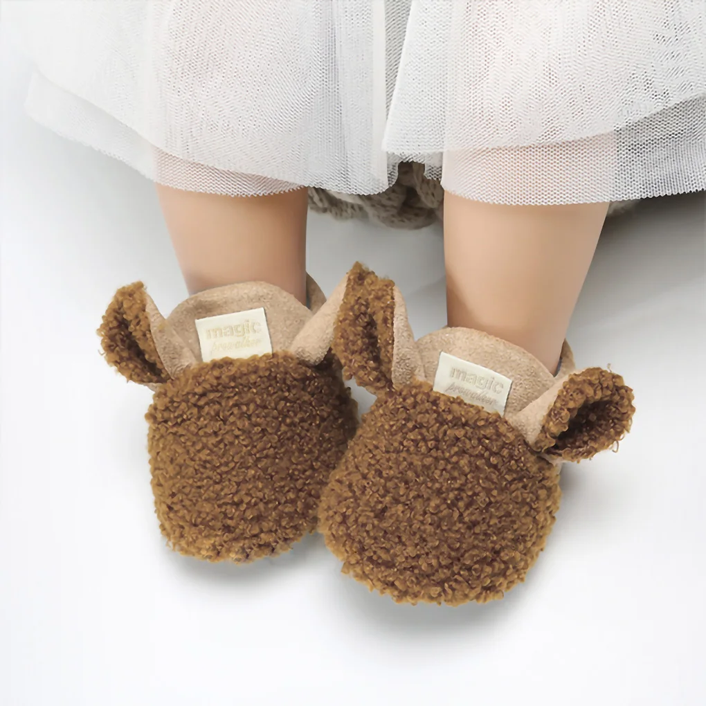 

Baby Shoes Toddler Newborn Baby Crawling Shoes Boy Girl Lamb Slippers Trainers Fur Winter Animal Ears Winter Indoor Footwear