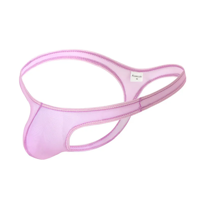 6PCS Sexy Underwear Men Thongs Low-Rise Nylon Panties Briefs Mesh Ultra Thin Thong Breathable Male Lingerie Seamless Underpants