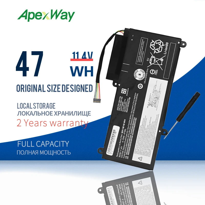 Аккумулятор ApexWay 47WH 45N1754 45N1755 для Lenovo E450 E450C E455 E460 E460C 45N1756 45N1757 ноутбука 11 4 в 47Wh |