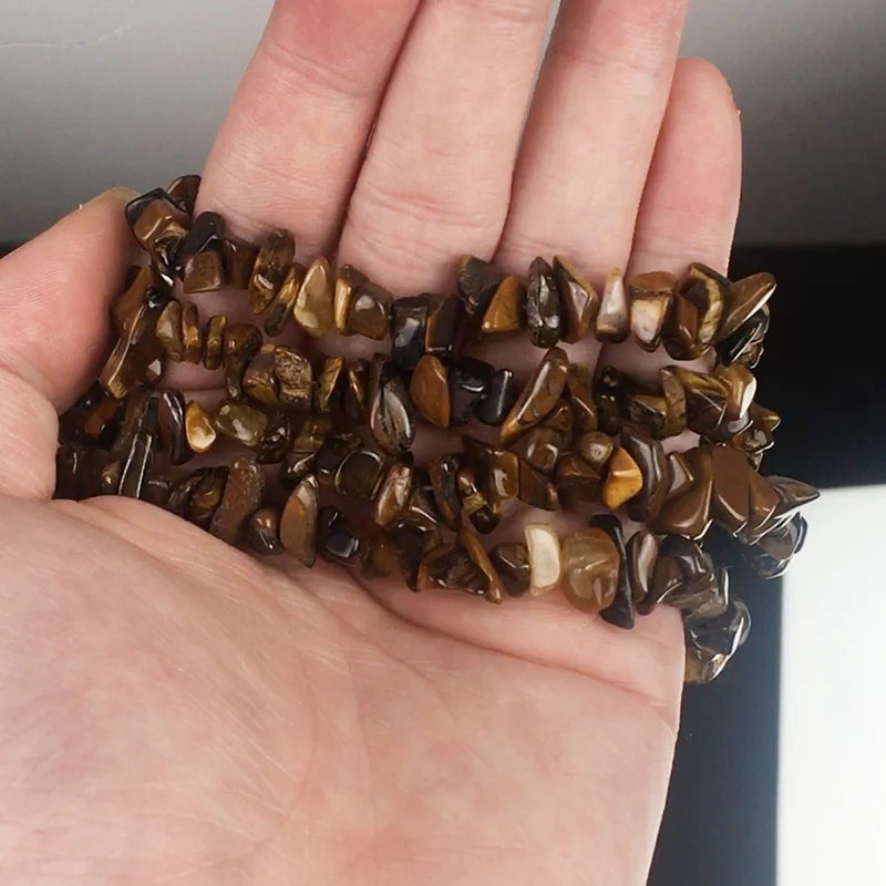 

Beads Fashion Jewelry Accessories Making DIY Irregular Gravel Yellow Tiger Eye Stone Necklace Bracelet Gift Abalorios Pulseras