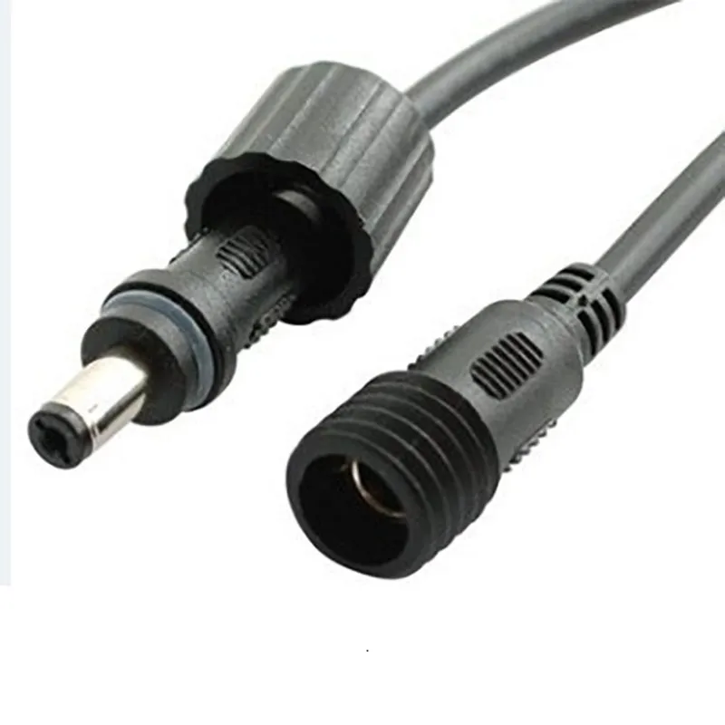 1 пара DC провод питания женский и мужской водонепроницаемый черный 2Pin 22AWG 5 5x2 мм