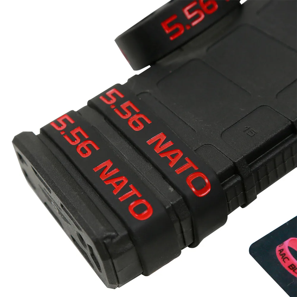 6 Pack Magazine Marking Band for 5.56 Nato Green/Red Magazine Marking Band Thick Silicone Quick Identification Gun Marking Bands