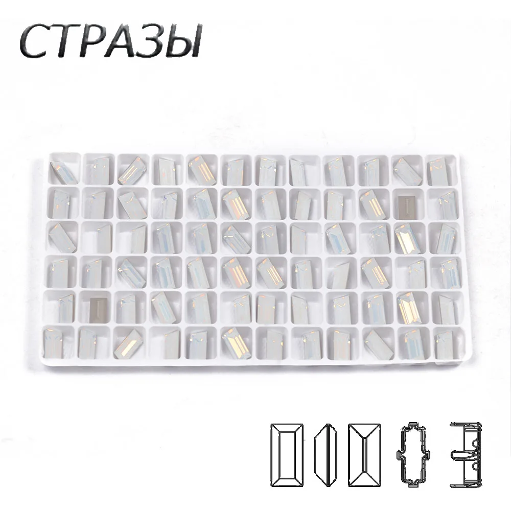 CTPA3bI белый опал цвета багета пришить стразы кристаллическая Пряжка высокое