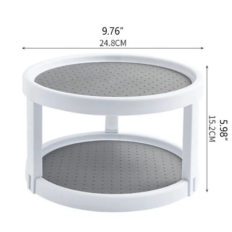 

Rotating Spice Storage Rack Tray Double Layers Turntable Jar Holder Organizer Shelf Home Kitchen Food Pantry Cabinet Holder