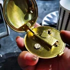Креативная латунная керосиновая Зажигалка ручной работы, американская компактная круглая полуавтоматическая Зажигалка 1935, античная зажигалка, коллекционные поделки