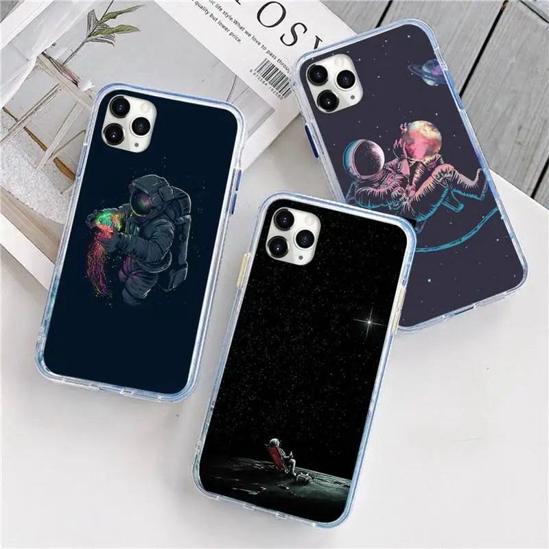 

New Space Astronaut Phone Case For iphone 12 5 5s 5c se 6 6s 7 8 plus x xs xr 11 pro max mini