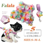 Поводок для собак, воздухопроницаемая стерео шлейка с розовыми цветами, комплект из жилета и поводка для щенков, для чихуахуа, йоркширского терьера