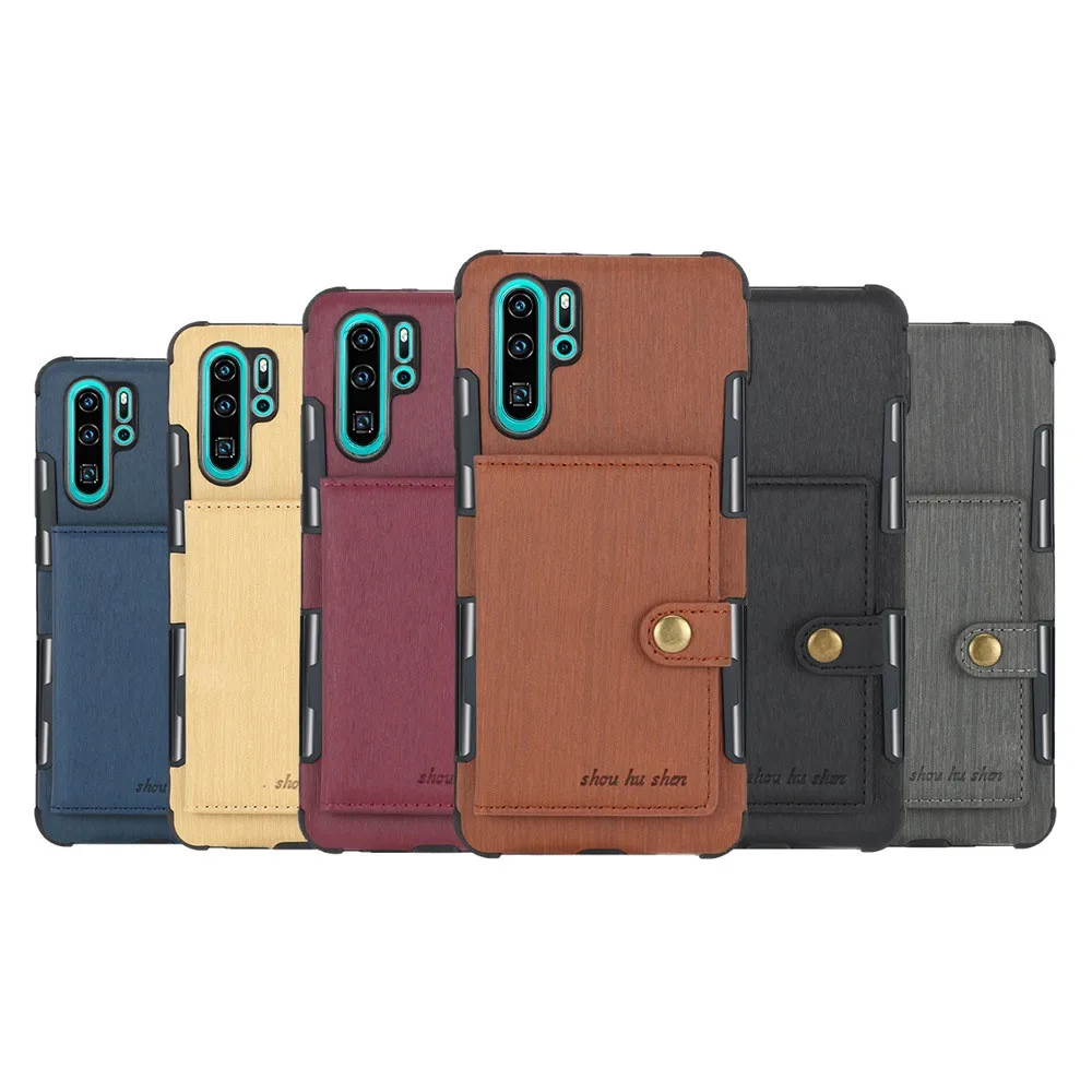 

Card Pocket Wallet Case For Huawei P30 Pro Lite P30pro P20pro P20lite TPU+PU Cover For Huawei P30 Lite Mate 20 10 Pro Cover