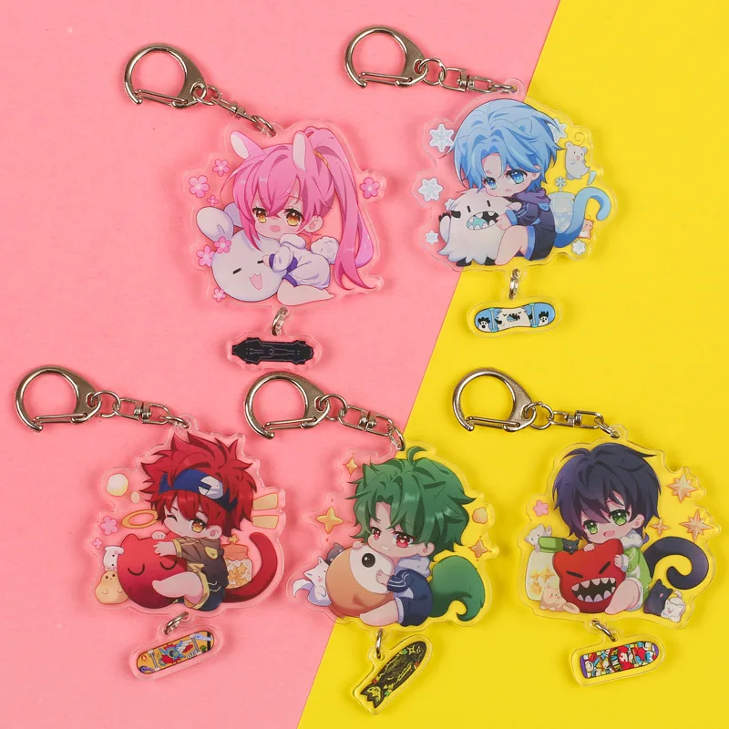 

Anime Sk8 The Infinity Keychains Cosplay Miya Langa Reki Cherry Blossom Adam Keyrings Kawaii Key Chain Fans Collection Props