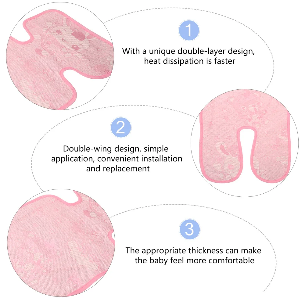 

2pcs Baby Summer Mat Baby Cooling Seat Mat Fashion Infant Carriage Cushion