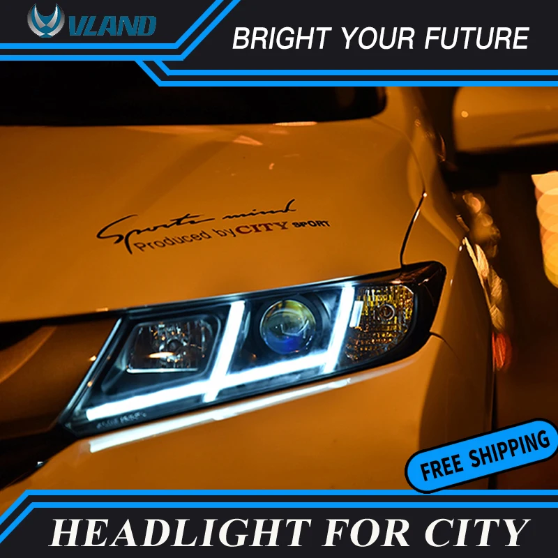 Автомобильные фары передние светильник для Honda City головной s 2014 2015 2016 ED DRL
