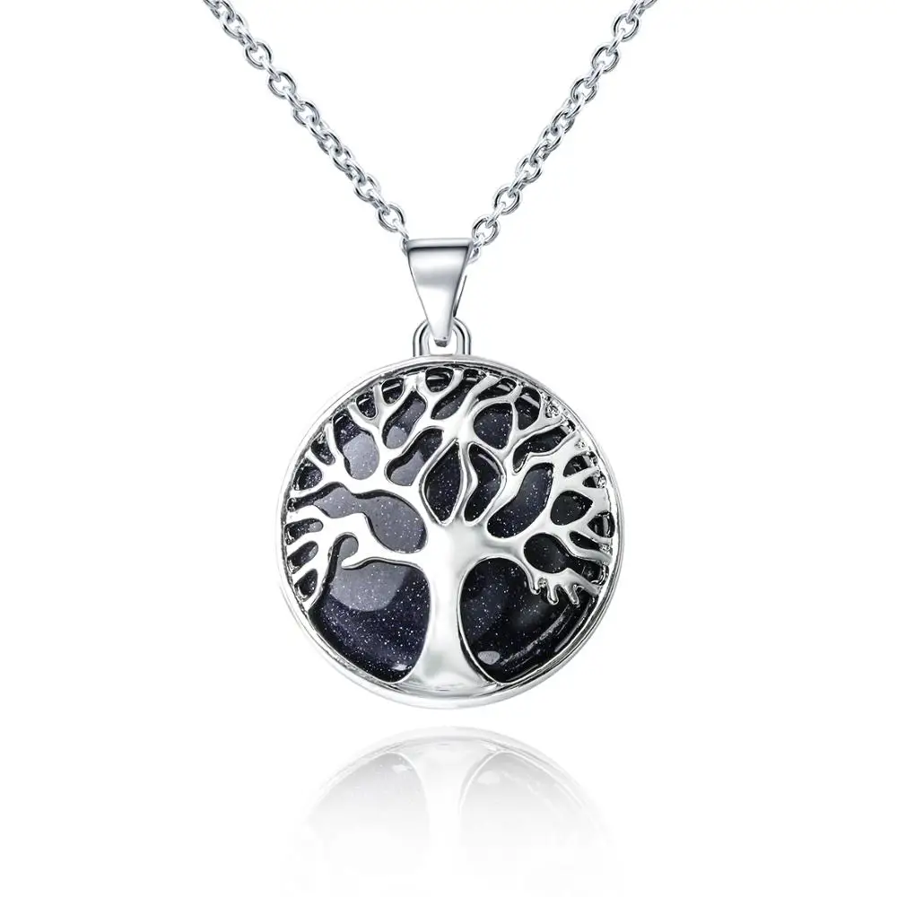 Кулон Древо жизни ожерелье с натуральным драгоценным камнем кристаллами
