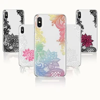 ultra thin lace flower painted clear soft tpu silicone protective back cover skin for galaxy s6 s7 s8 s9 s10 s20 s21 note 10 20