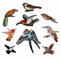 9pcs embroidery animal stickers bird applique sew on coat diy craft transfers for clothing repair iron on patches garment cloth