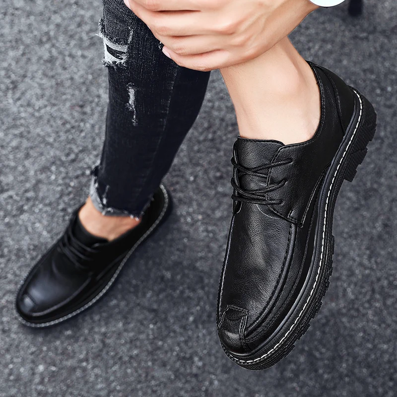 Мужские туфли-оксфорды в британском стиле натуральная кожа деловые официальные