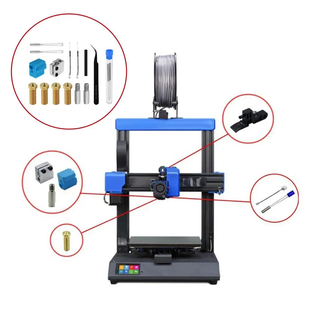 Набор нагревательных труб для 3D-принтера Sidewinder X1 Genius Nozzle Hotend Silicone Sleeve - купить по