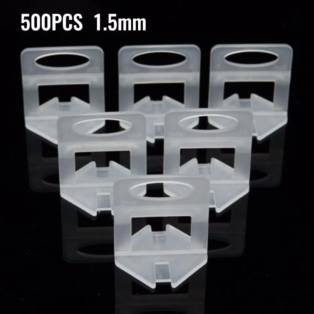

500pcs Plastic Flat Tile Leveling System Clips 1.5mm 3-12mm Wall Floor Spacers Tiling Tool For Level The Tile
