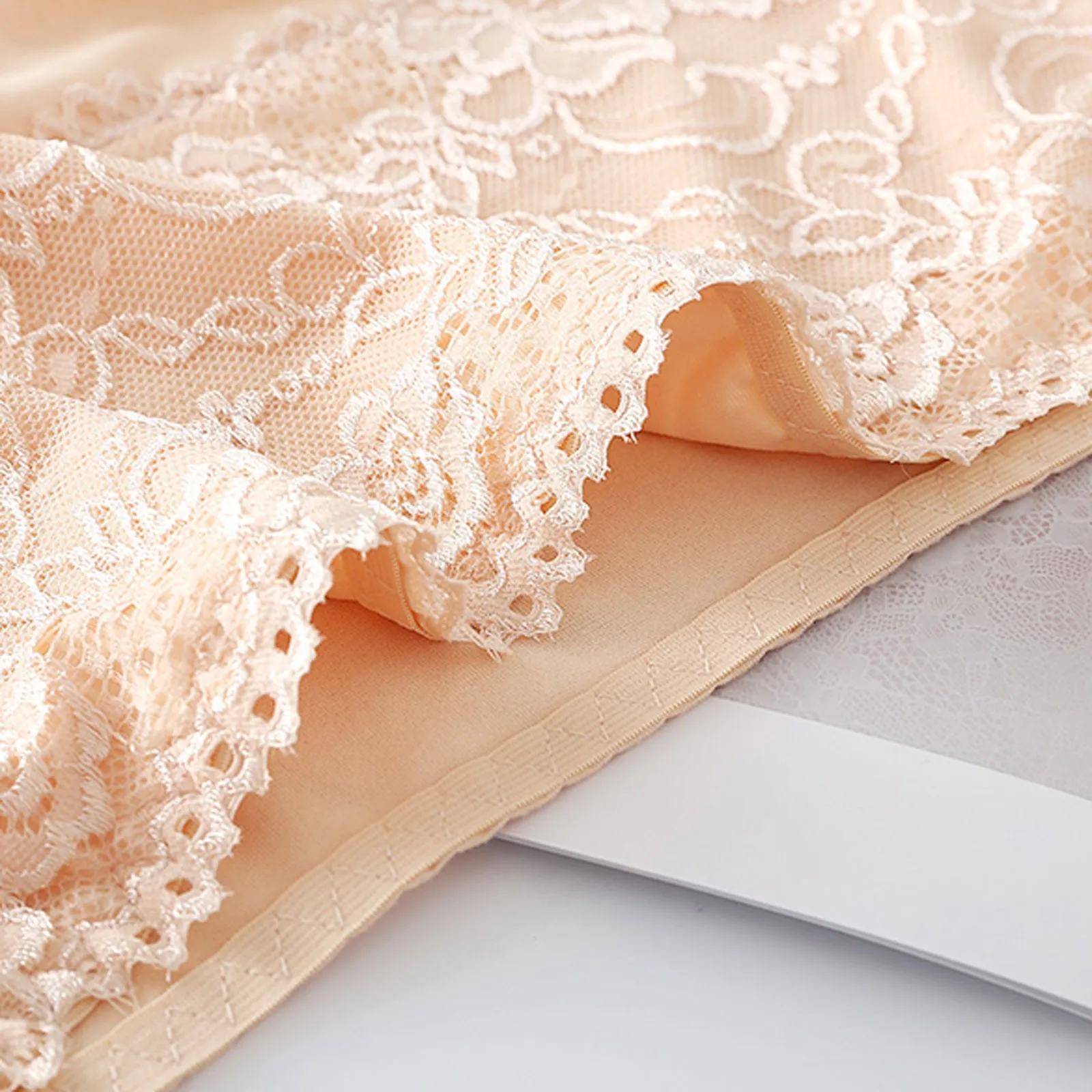 

Underwear Women Sexy ingerie Large Size Breathable Briefs Lace-Side High-Waisted Women's Panties E2