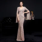 Вечернее женское платье YIDINGZS, с длинным рукавом и золотыми блестками, элегантное праздвечерние платье макси, длинное платье для выпускного вечера