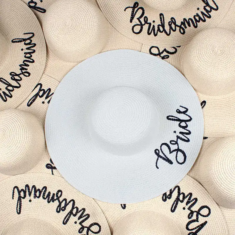 

brides maid floppy Summer beach Sun Hats Honeymoon bridesmaid maid of honor party cap hats