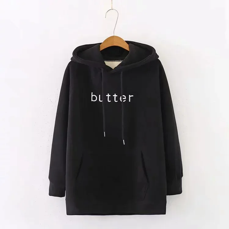 

2020 new autumn and winter plus hooded sweater women's cotton pullover sweater gray
