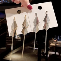 wholesale long stone tassel earrings for women costume stud jewelry gift