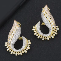 larrauri luxury popular full mirco paved cubic zircon earrings trendy naija wedding earring 2019 new design fashion jewelry
