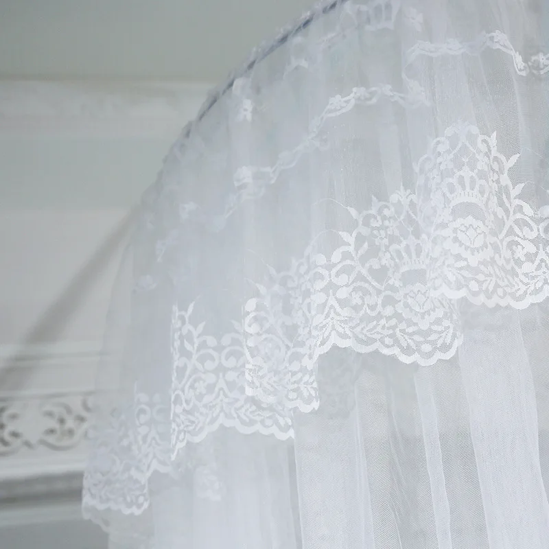 

Three-door Dome Hanging Princess Mosquito Net Baby Bed Tent Round Beds Canopy Lace Mosquito Net for Double Bed Girls Room Decor
