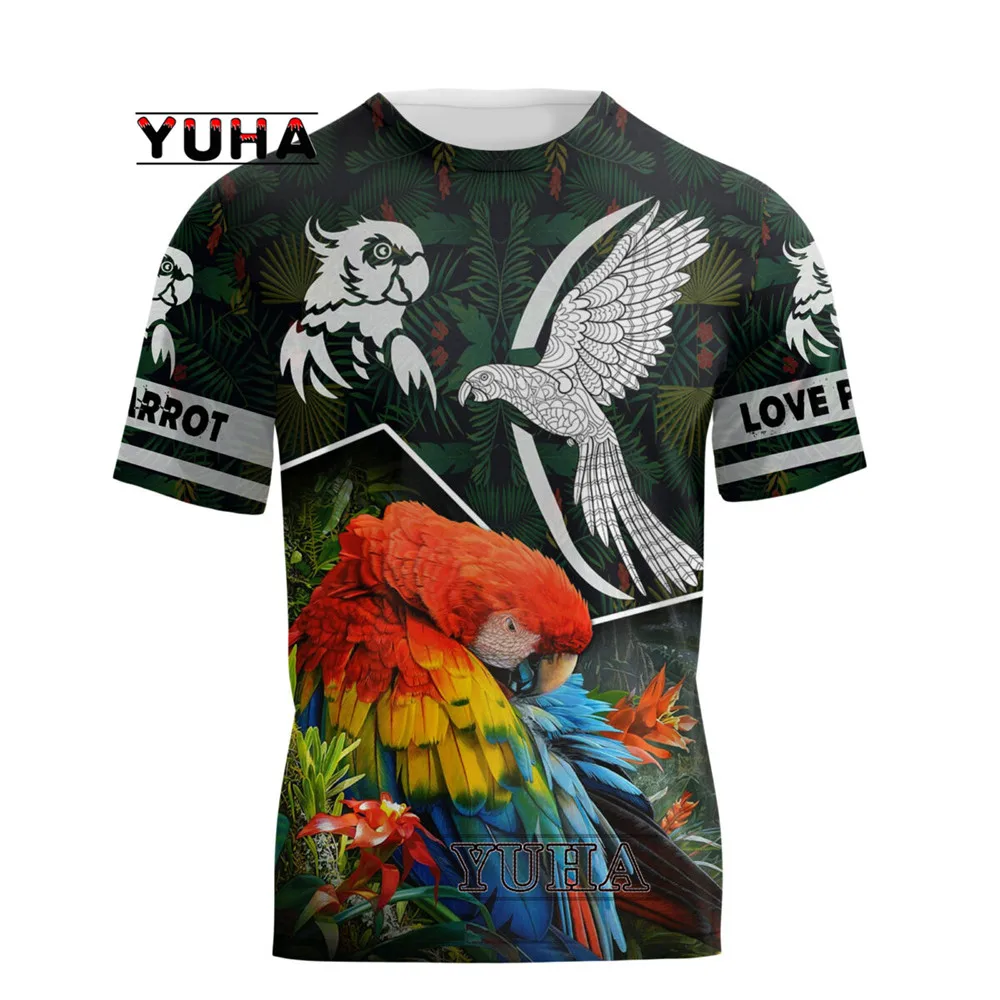

Футболка Мужская/женская с 3D-принтом в виде попугая