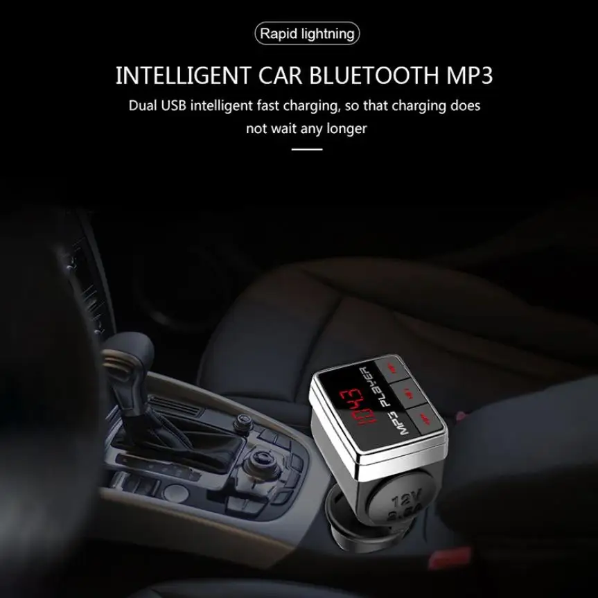 1,3 большой экран Автомобильный Bluetooth fm-передатчик с прикуривателем Hands-Free модулятор FM двойной usb зарядное устройство Поддержка TF карты