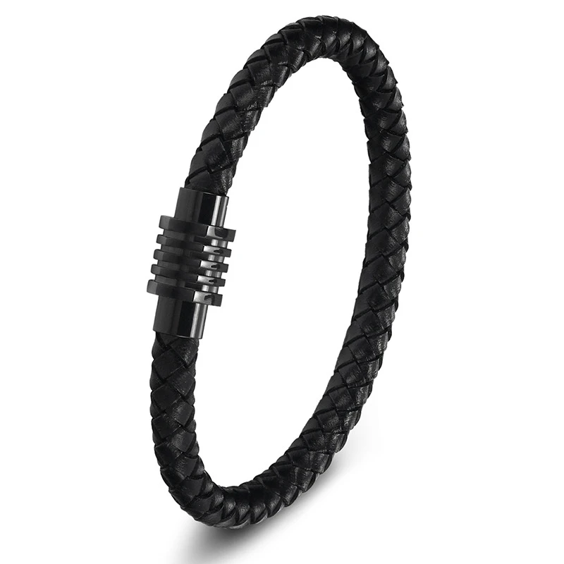 Браслет из нержавеющей стали плетеный кожаный веревочный браслет классический |
