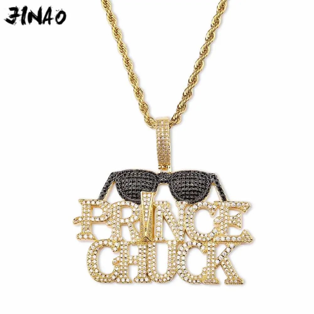 Кулон JINAO в виде солнцезащитных очков с фианитами теннисная цепь кубический
