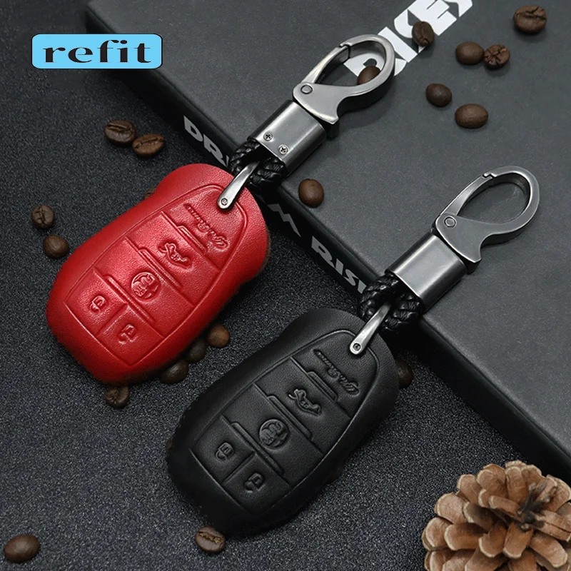 

Leather key case car key protector For Alfa Romeo Giulia Stelvio Decoration Accessories