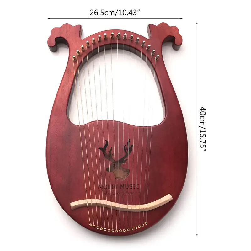 

Mahogany Wood Harp 16 String 16 Tone Harp Portable Lyre Boys Girls Christmas Gift Musical Instrument Beginner Tools