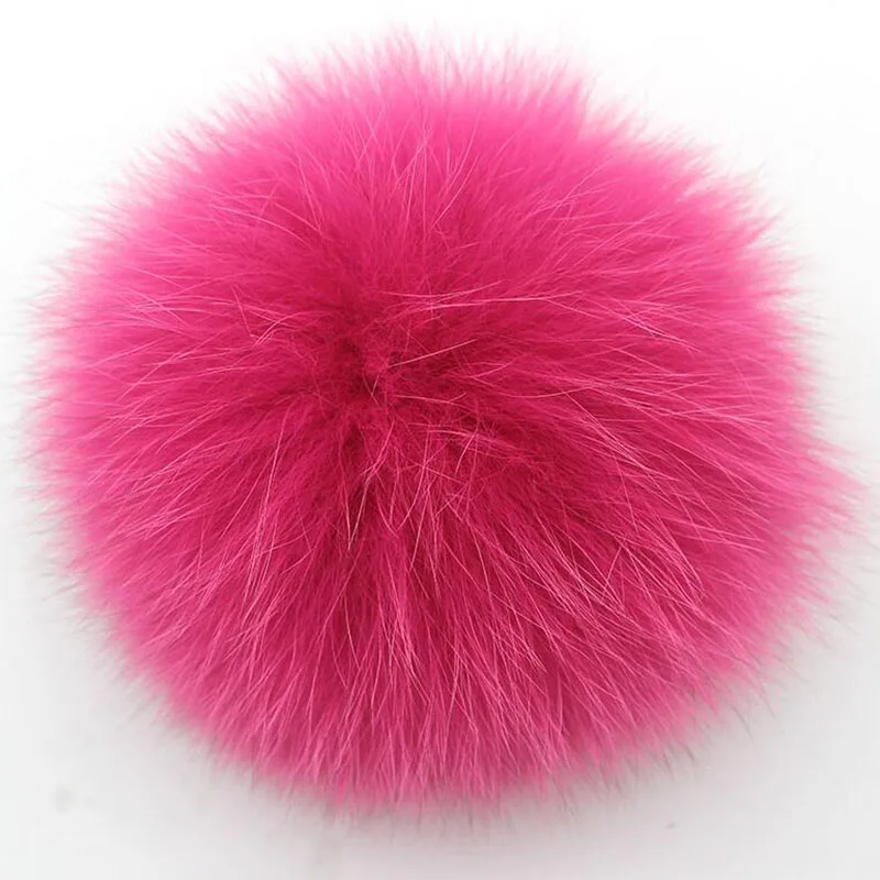 Пушистые Помпоны из лисьего меха с пуговицами 13- 15 см шарики DIY помпоны