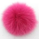 Пушистые Помпоны из лисьего меха с пуговицами 13- 15 см, шарики из лисьего меха DIY, помпоны из натурального меха для шарфов, шляпа и сумка, аксессуары