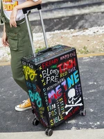 trunk doodle travel luggage aluminum frame universal wheel 24 inch password pull rod maleta koffer unisex student