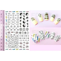 10pcs color love geometric pattern color diamond nail sticker nail slider decoration beauty tool