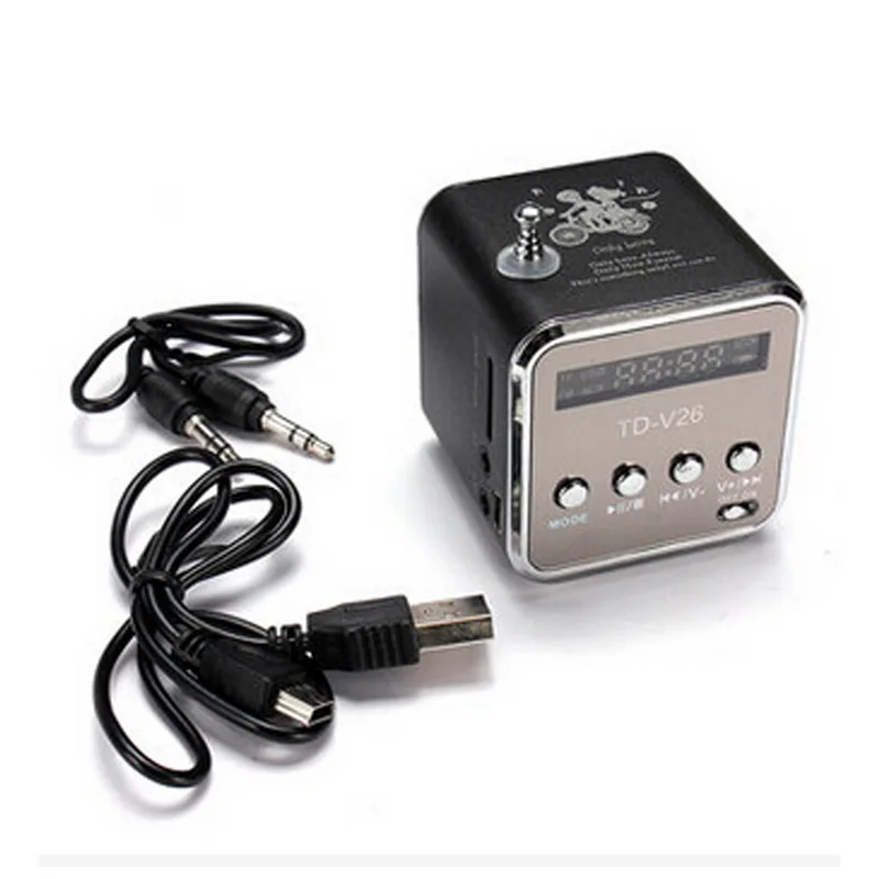 Портативный мини динамик с поддержкой MP3 FM радио Micro TF SD стереозвук для ноутбука и