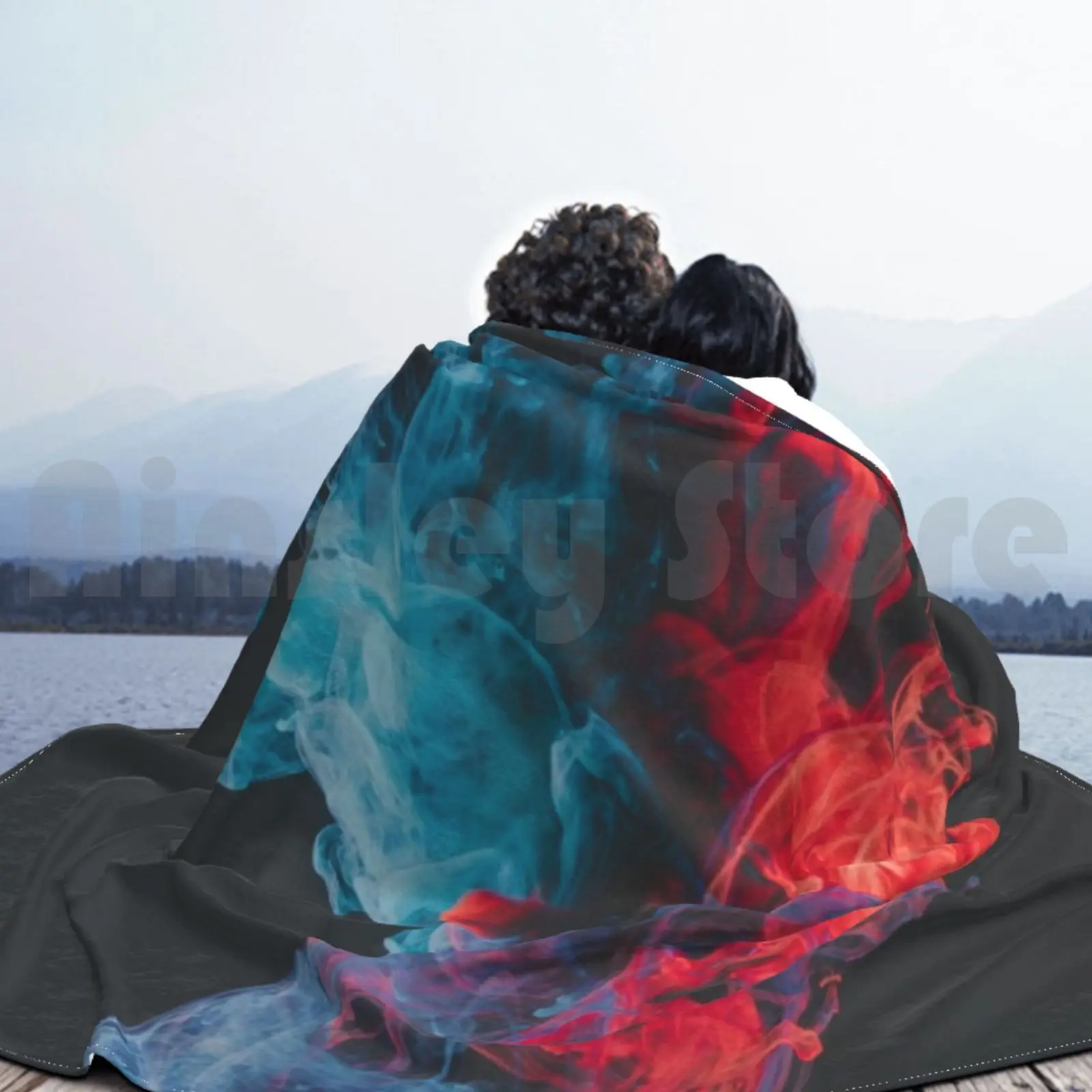 Яркое дымчатое одеяло для дивана кровати путешествий яркий неоновый Радужный