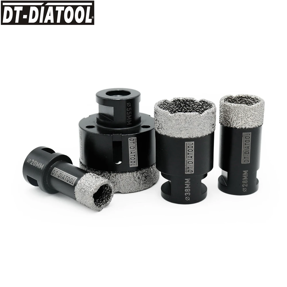 DT-DIATOOL 4pcs Dry Vacuum Brazed Diamond Drilling Core Bits CeramiC Tile Hole Saw  Drill Bits Dia 20/28/38/55mm