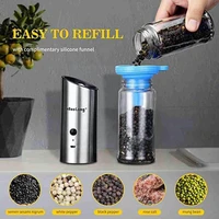 high quality electric salt pepper grinder steel usb tool automatic grinder machine spice charging milling kitchen o7x6